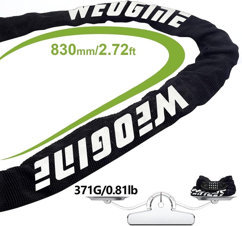 Weogine Bike Lock with Numbers and high Security Level, Bike Chain Lock, Bicycle Locks, 5 Digit Combination Lock for Bike, Bicycle, Scooter, Motorcycle, Door, Gate, Fence - Image 5